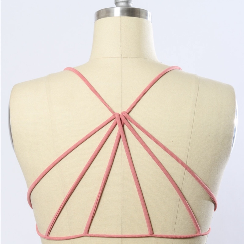 Strappy Back Bralette in Dusty Rose